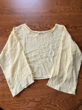 Light Yellow Cotton Gauze Women's Top